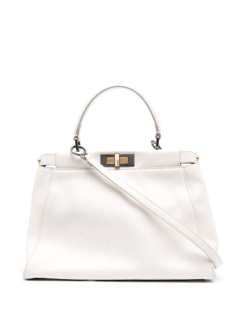 fendi peekaboo essential white|Fendi peekaboo price euro.